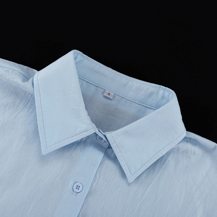 Women's Long Sleeve Shirt Skirt Two-Piece Set 8