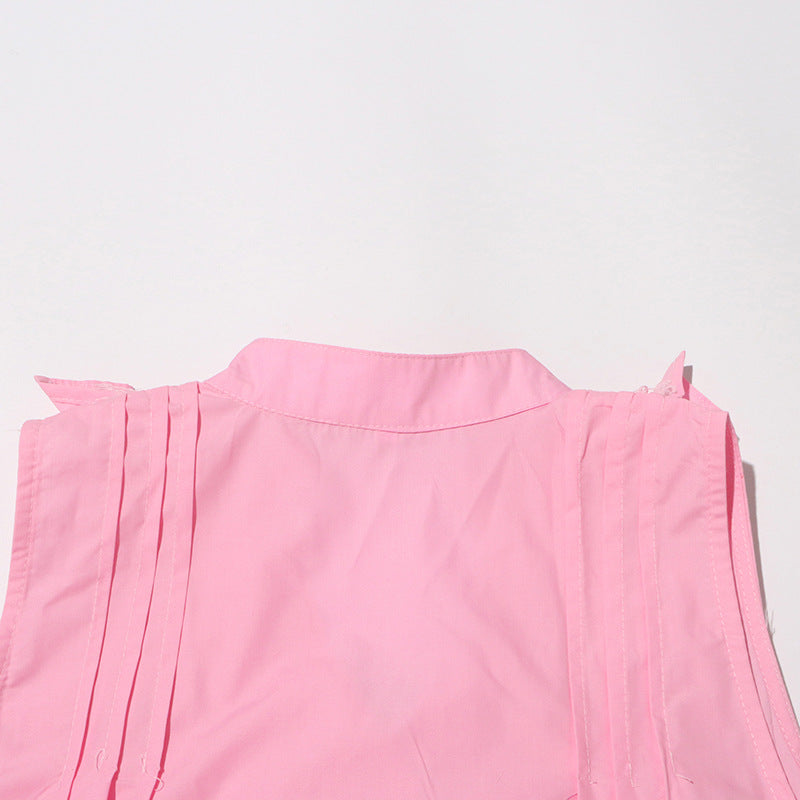 Women's Sleeveless Ruffle Chic Slim Waist Fashion Long Dress 30