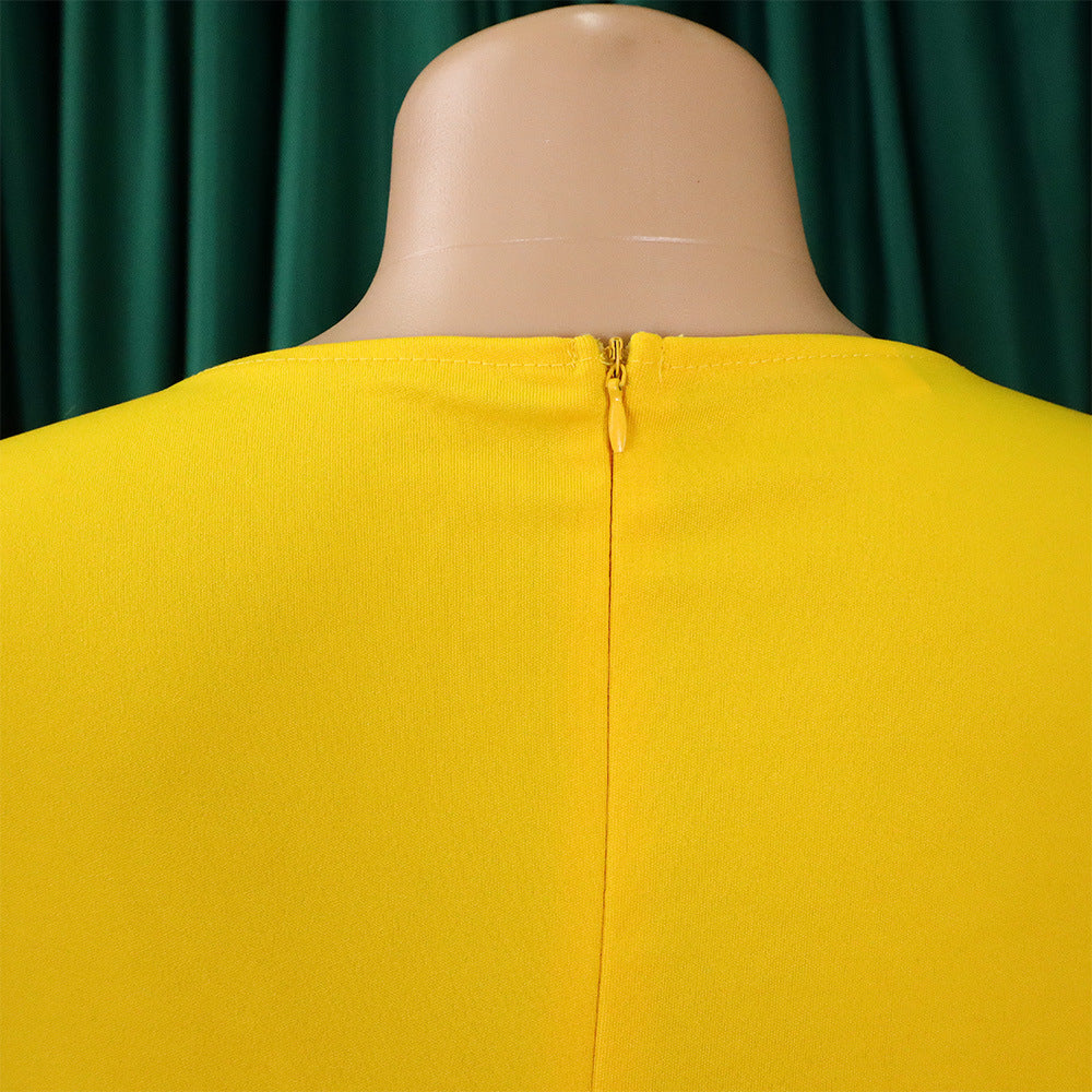 Women Summer mesh flocked puff sleeves V-neck Bodycon dress 14