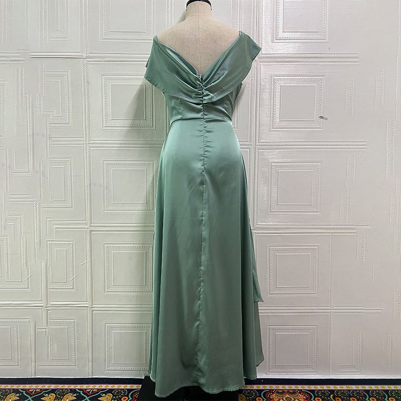 Women Halter Neck Backless Slit Maxi Dress 20