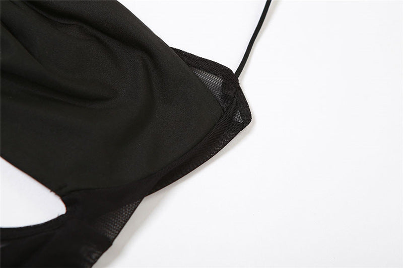 Summer Women's Sexy Hollow See-Through Halter Neck High Waist Tight Fitting Knitting Jumpsuit 13