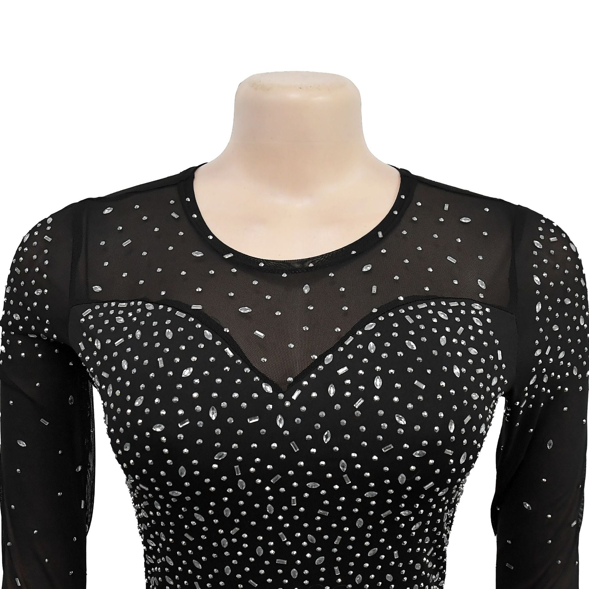 Women Long Sleeve Beaded Sexy Dress 4