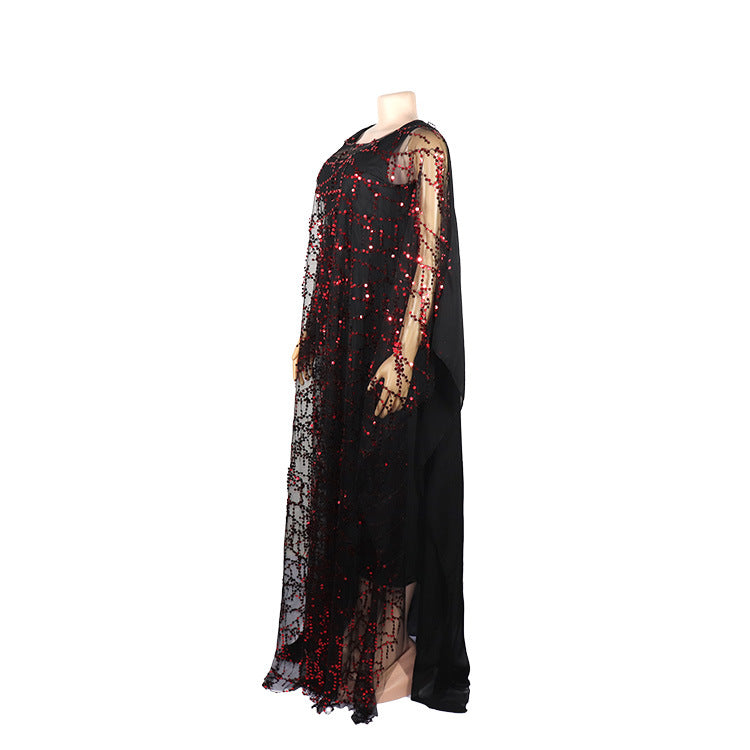 African Women beard sequin Maxi Dress 20