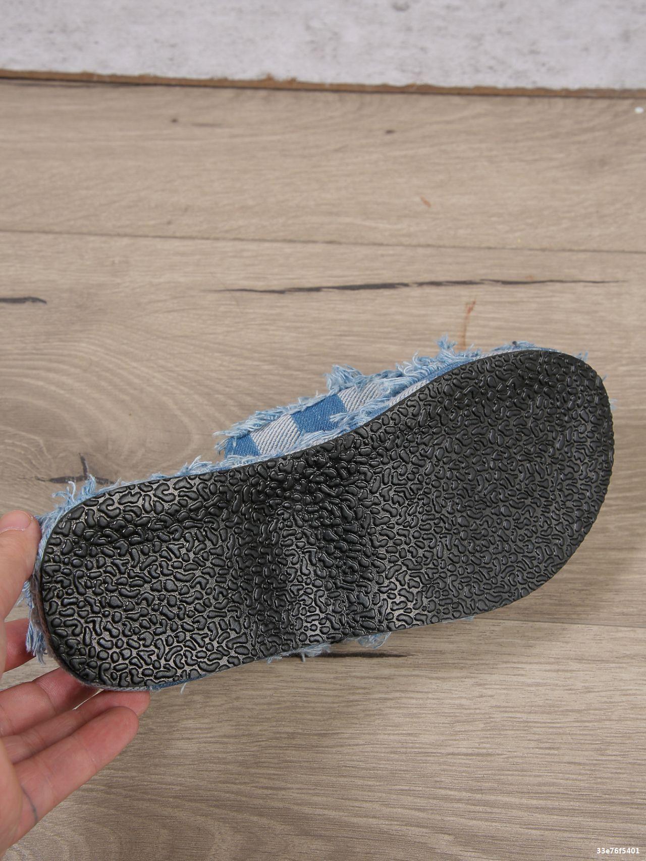 Women Washed Denim Platform Slippers 13