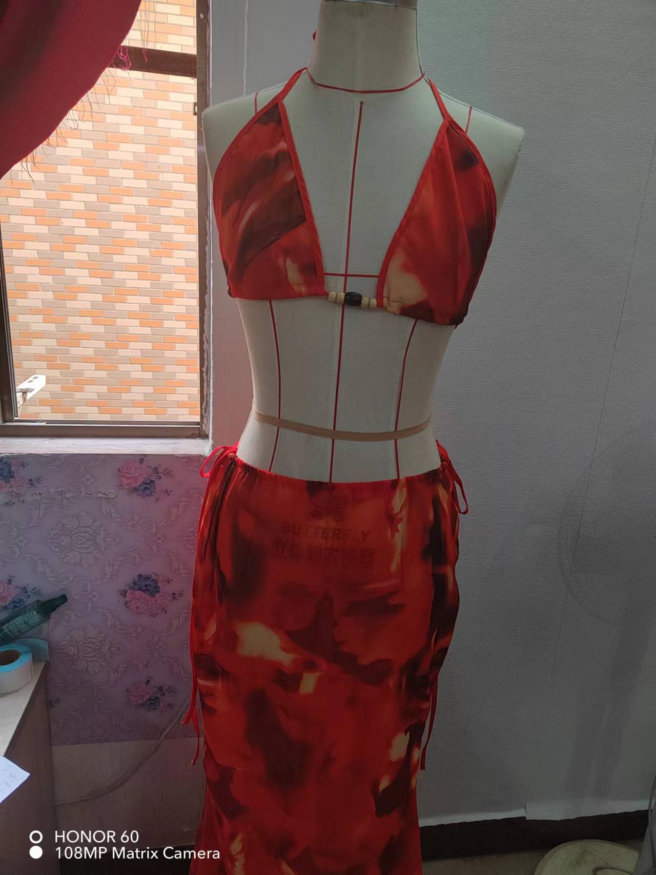 Printed Sexy Bikini Lace-Up Skirt Casual Set 4