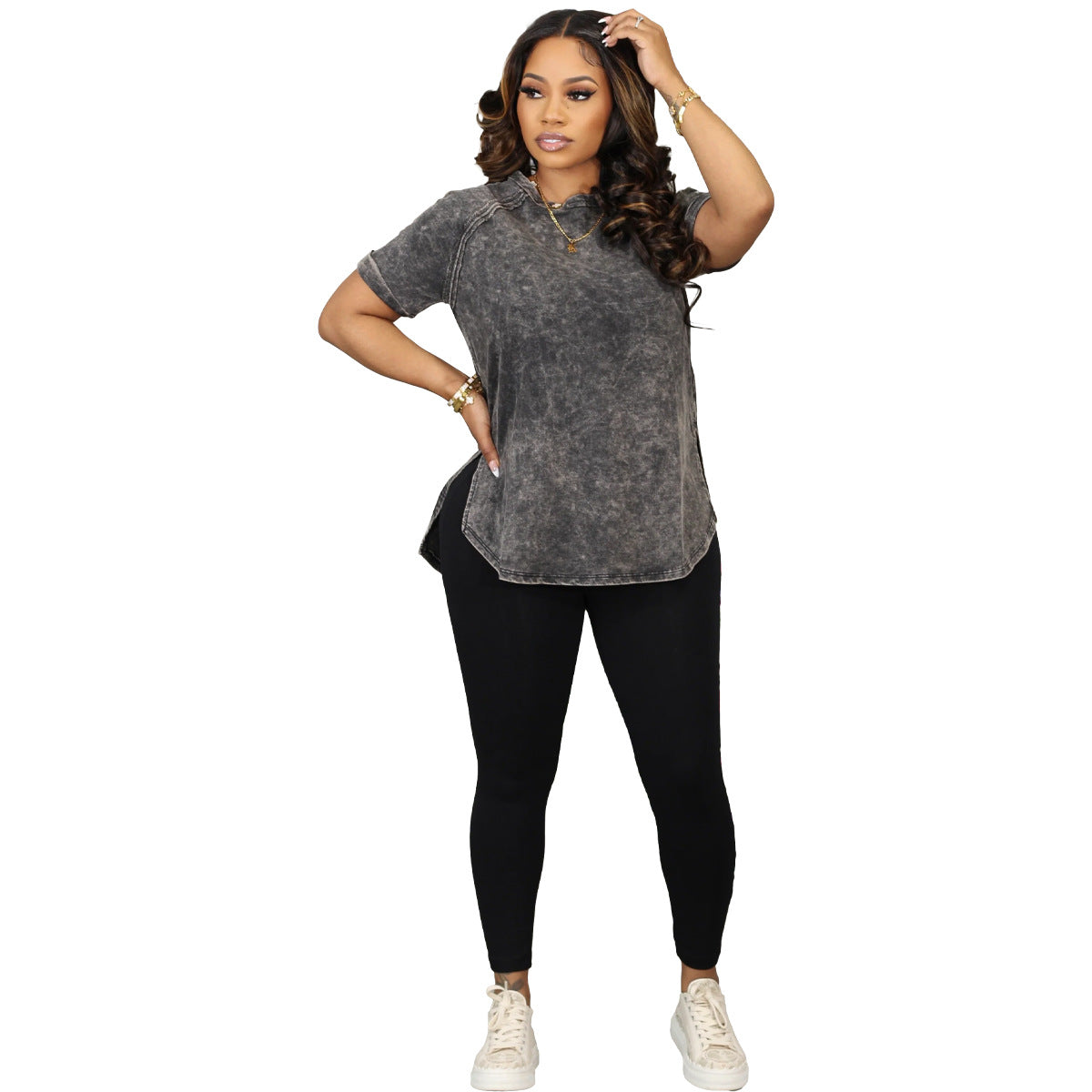 Fashion Ladies Print Casual Suit Sport Two-Piece Set 7