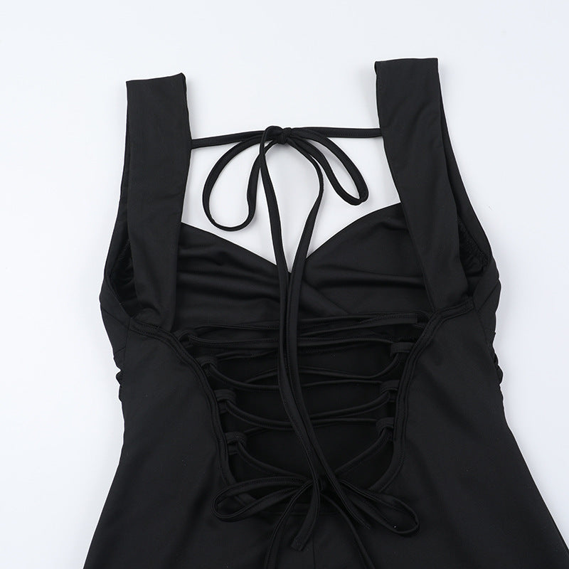 Women Strap Dress Sexy Backless Lace-Up Dress 16