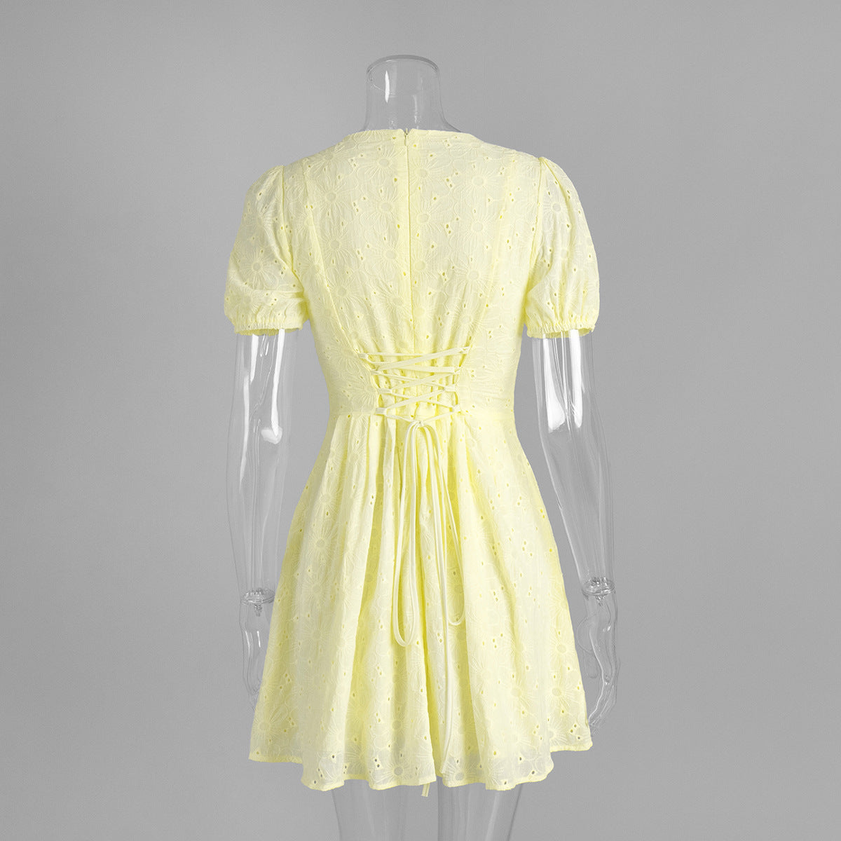 Women Summer Lace-Up Sexy Embroidered Dress 7