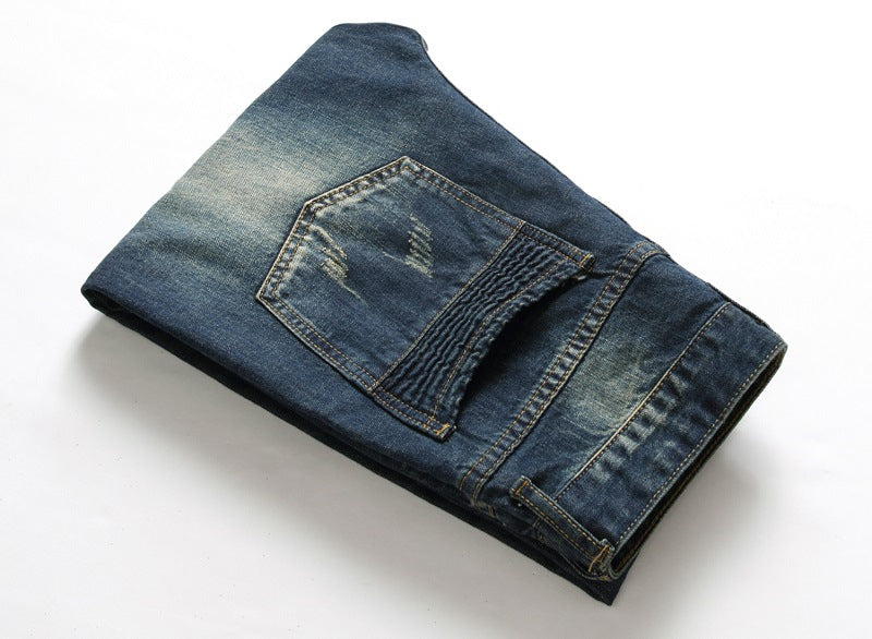 Men'S Style Trendy Distressed Ripped Denim Pants 12
