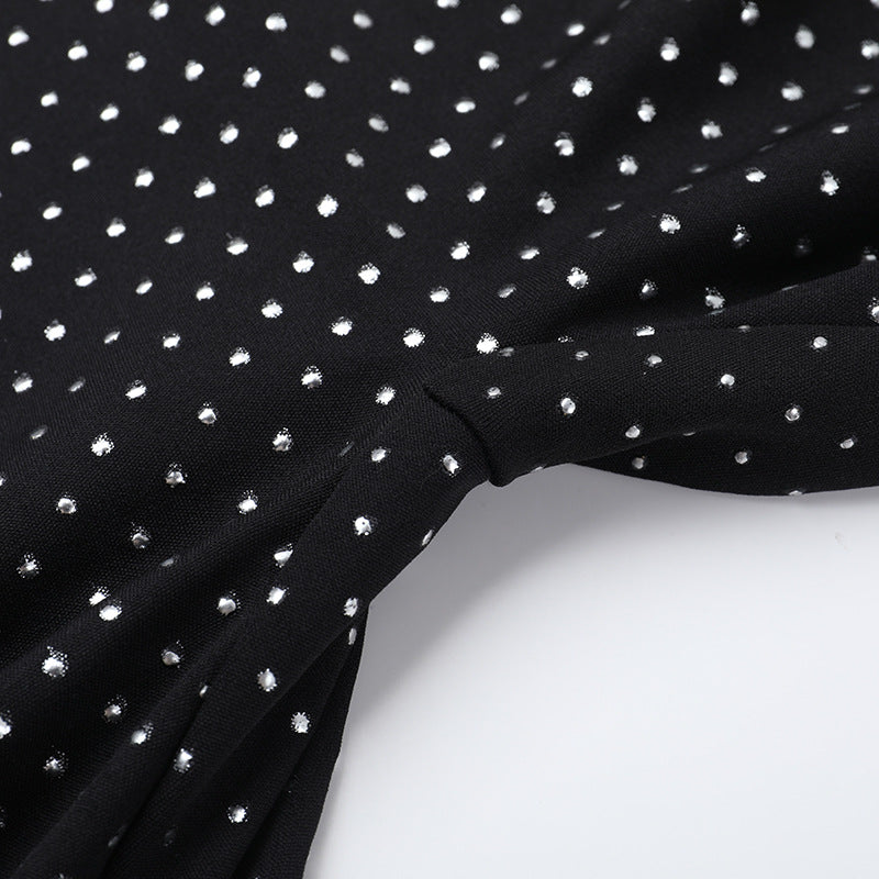 Women Sparkling Polka Dot Strapless Wide Leg Jumpsuit 9