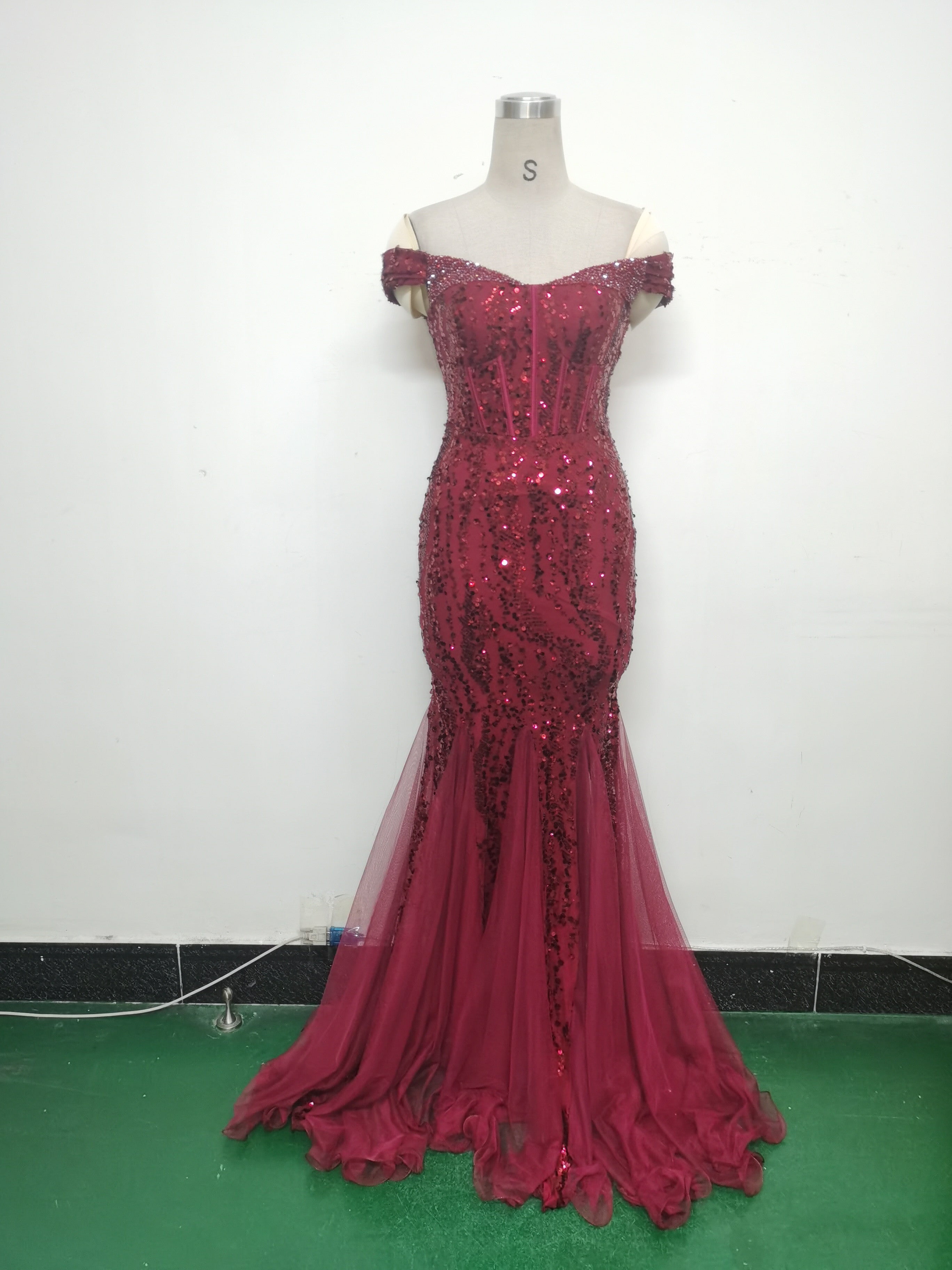 Women Evening Dress Beaded Mesh Beaded Evening Dress 29