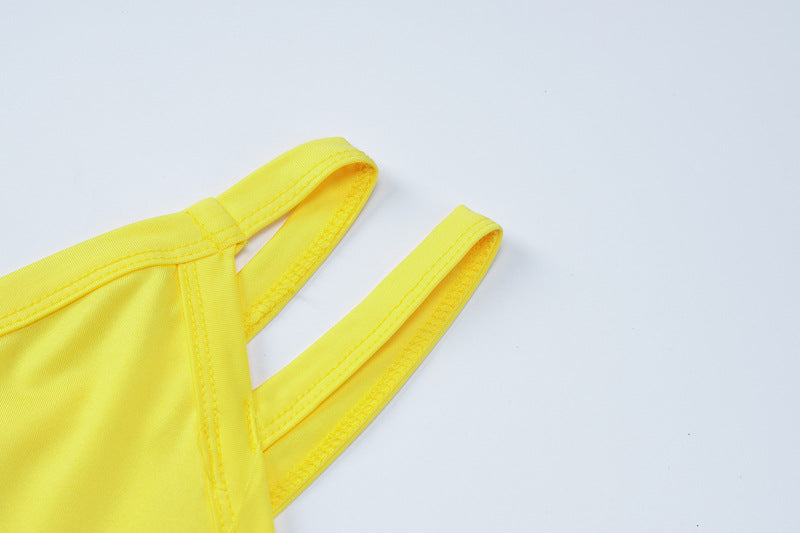 Women Summer Solid Suspender Top and Shorts Yoga Fitness Two-piece Set 12