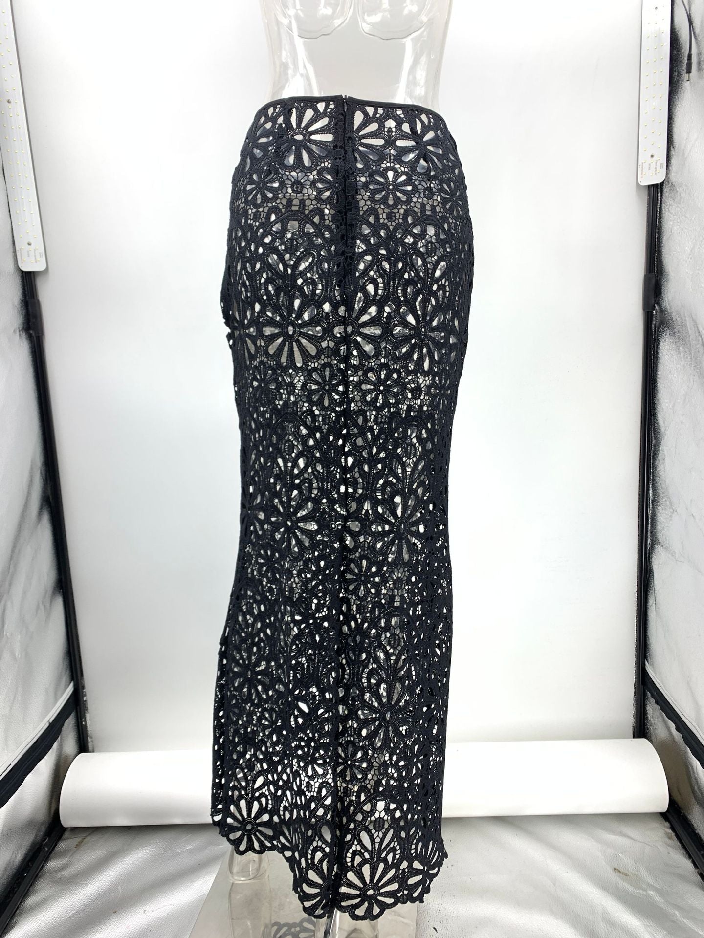 Fitted Lace Cut-Out Top & Skirt Two-Piece Set 25