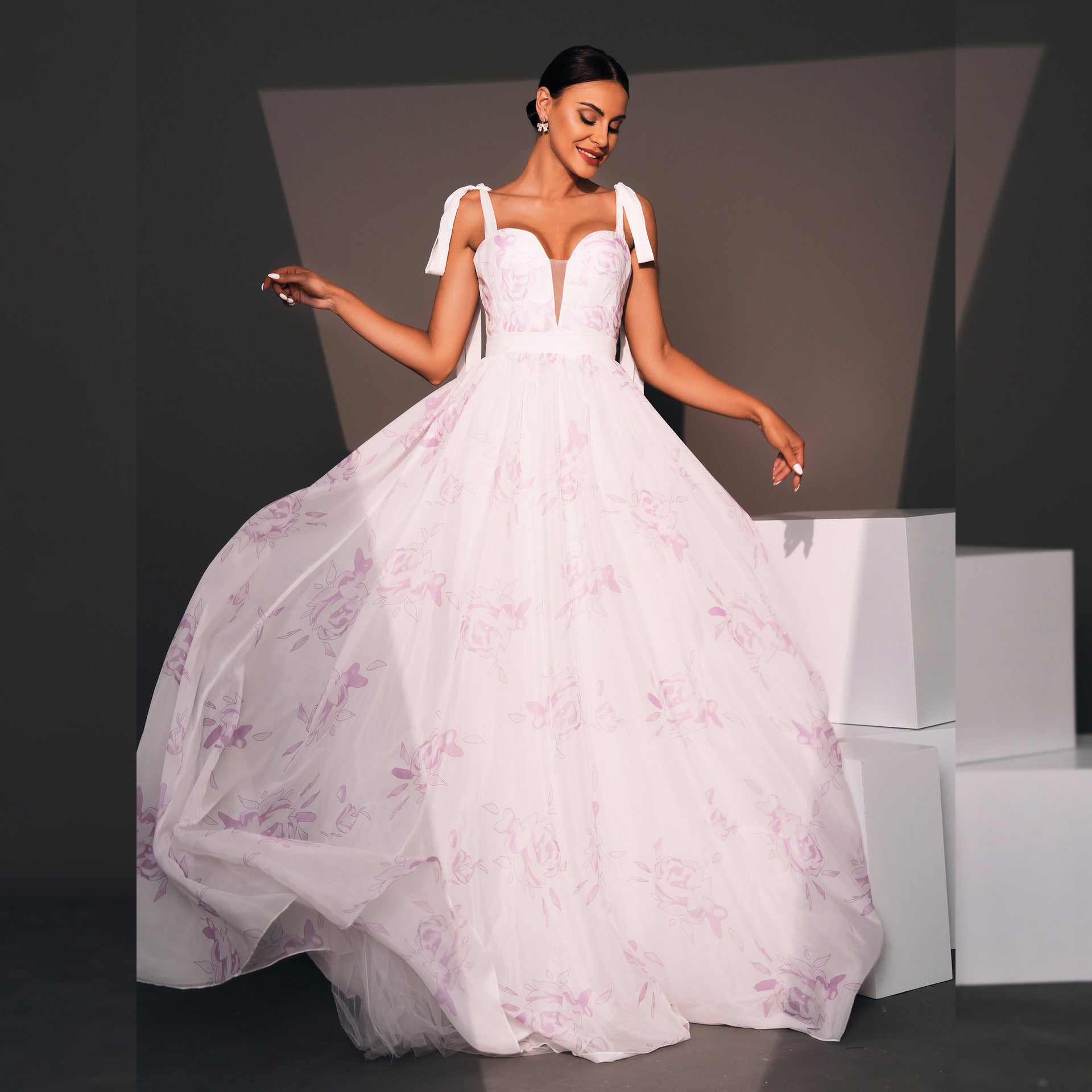 Women strap Formal Party Printed Evening Dress 6