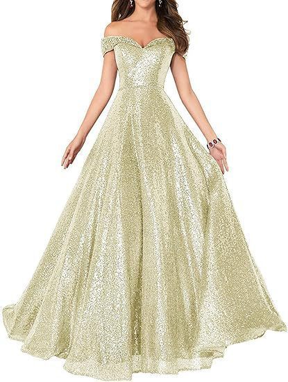 Off Shoulder Prom Evening Gowns Women's Long Sequin Formal Women's Dress（Processing time need 3-6 days） 41