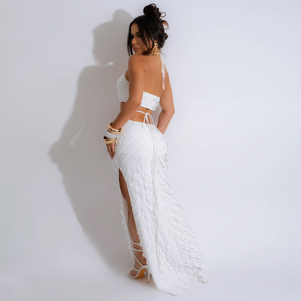 Women Tie Solid Dress 4