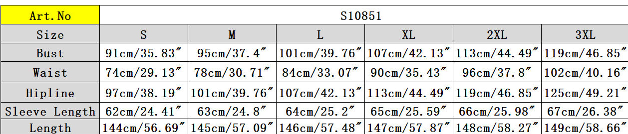 Printing Bell Bottom Sleeve V-Neck Slim Waist Long Dress 9