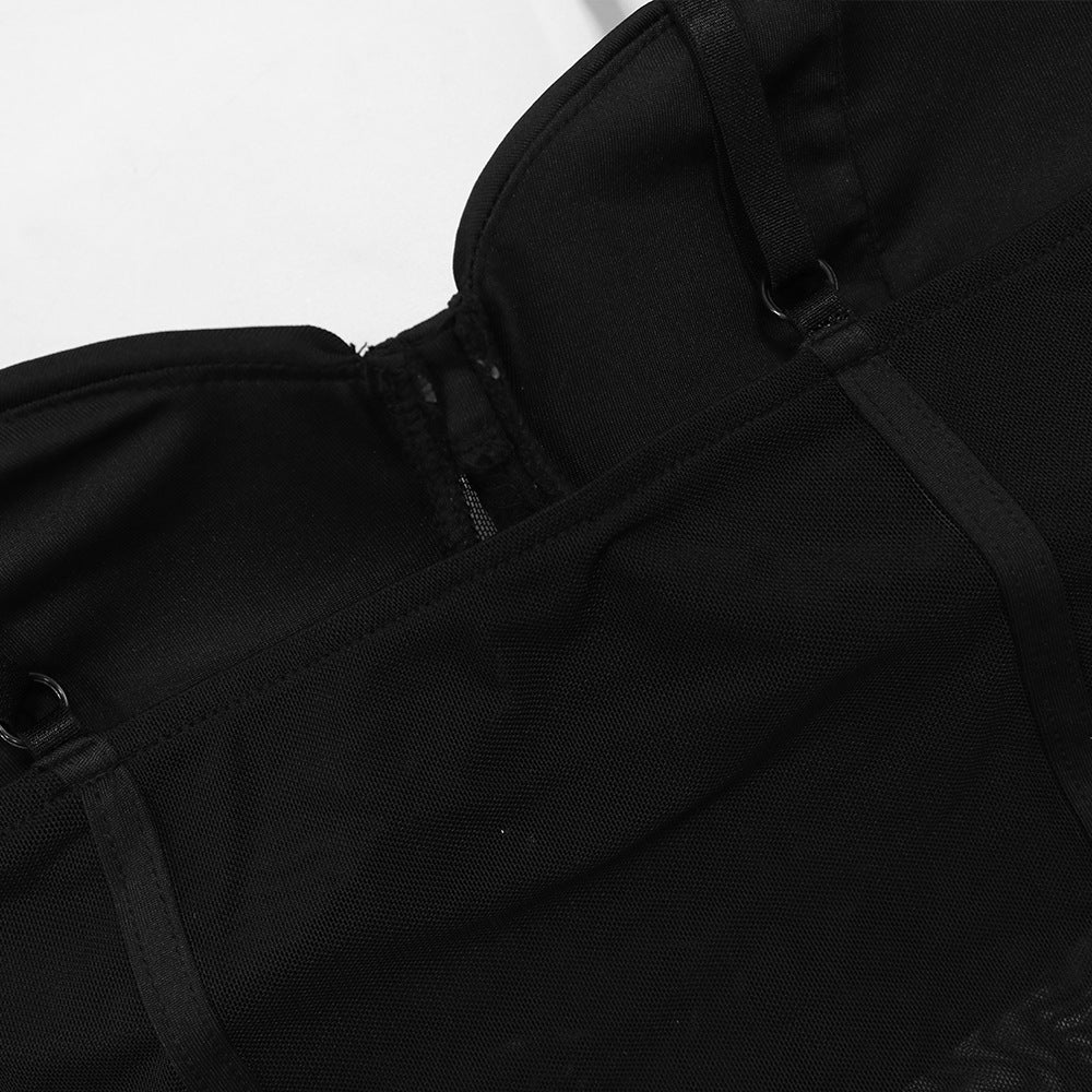 Fashionable Halter Top Bodycon Skirt Beaded Two-Piece Set For Women 17