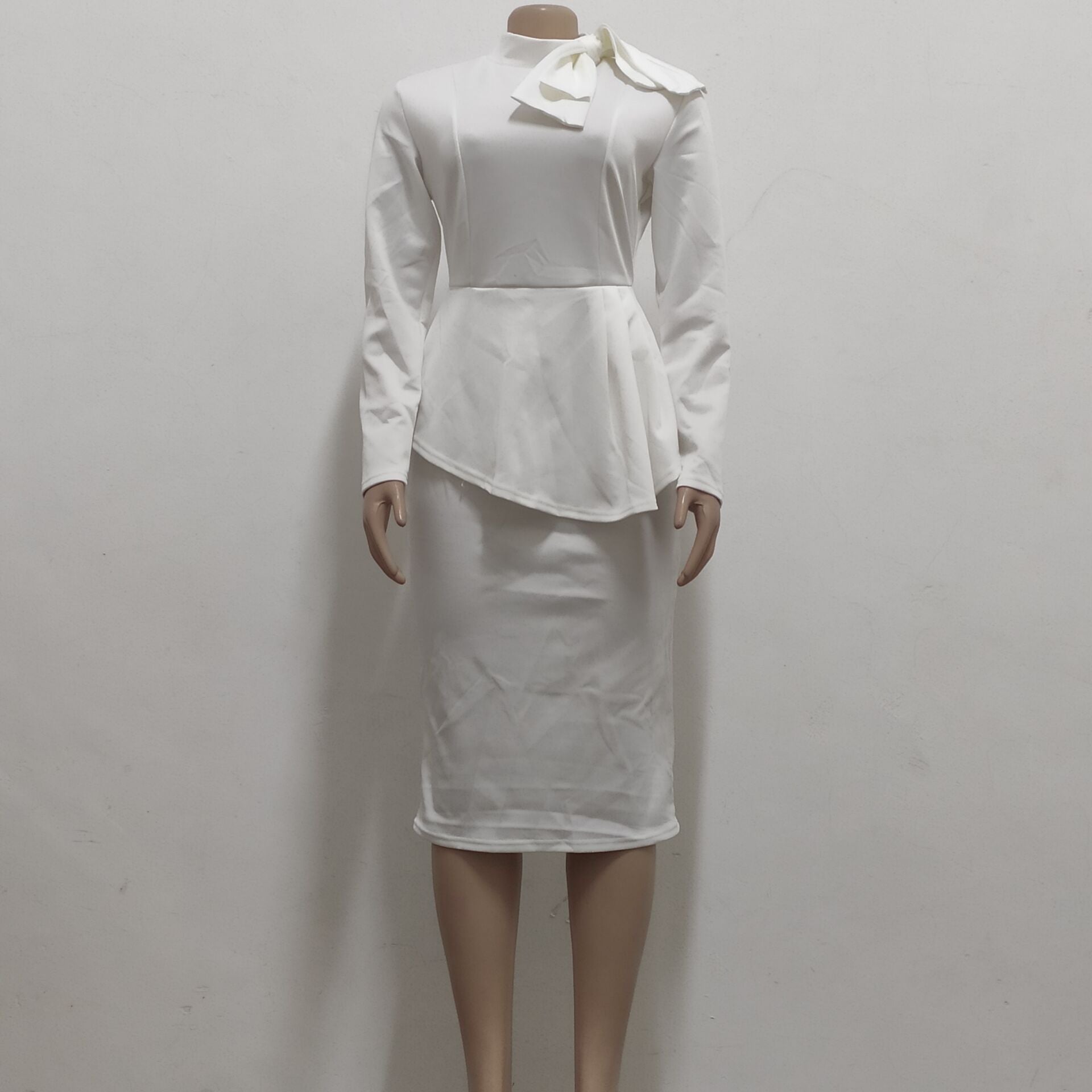 Women sexy diagonal bow dress 12