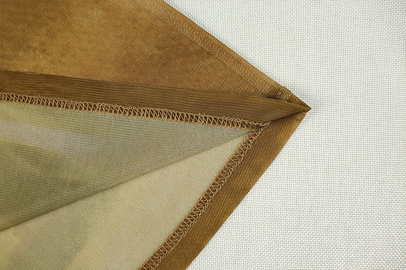 Fashion women's print round neck long sleeve micro-transparent bodycon dress 15