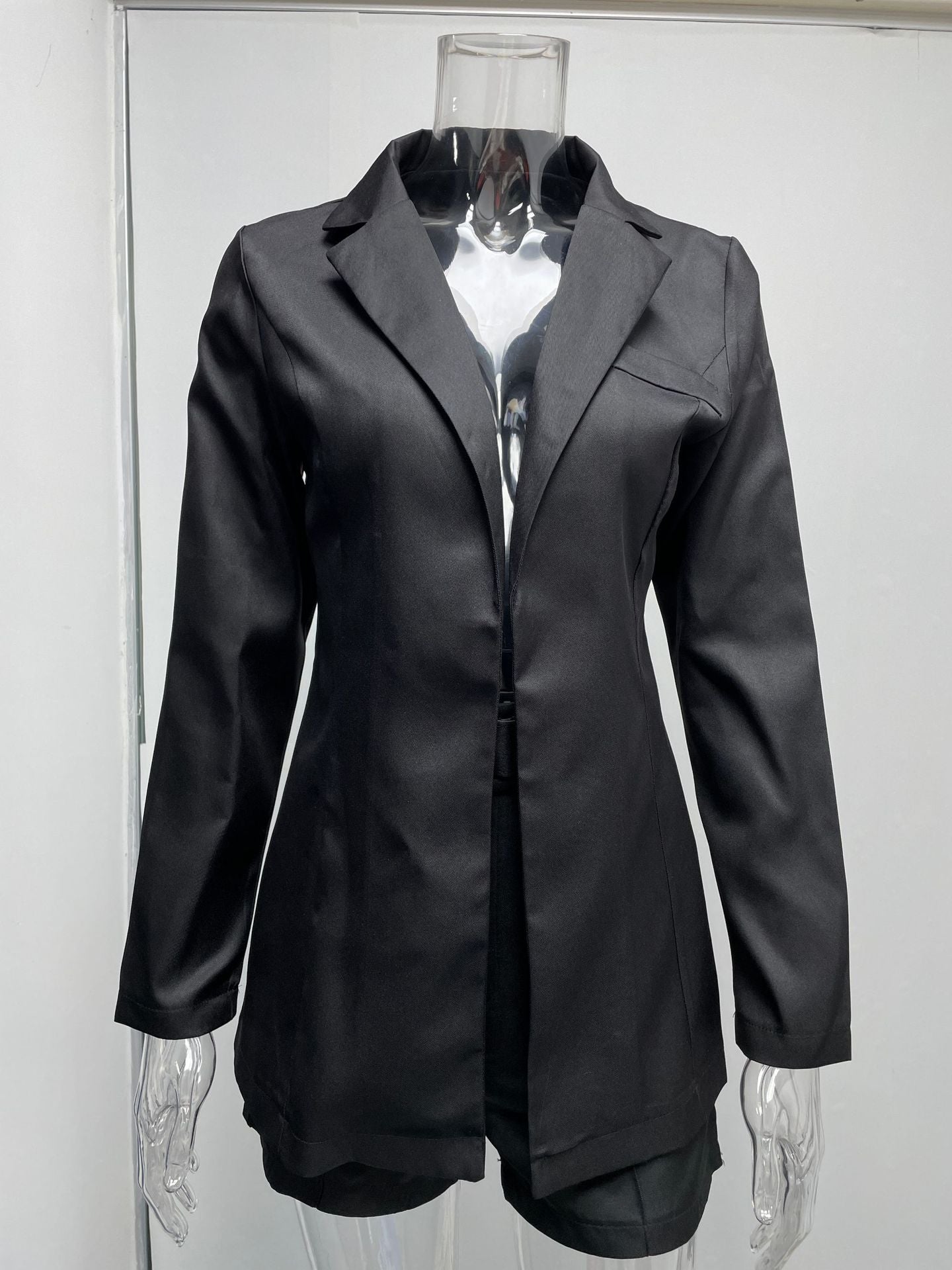 Women fashion Blazer+Shorts with belt Two-piece 44