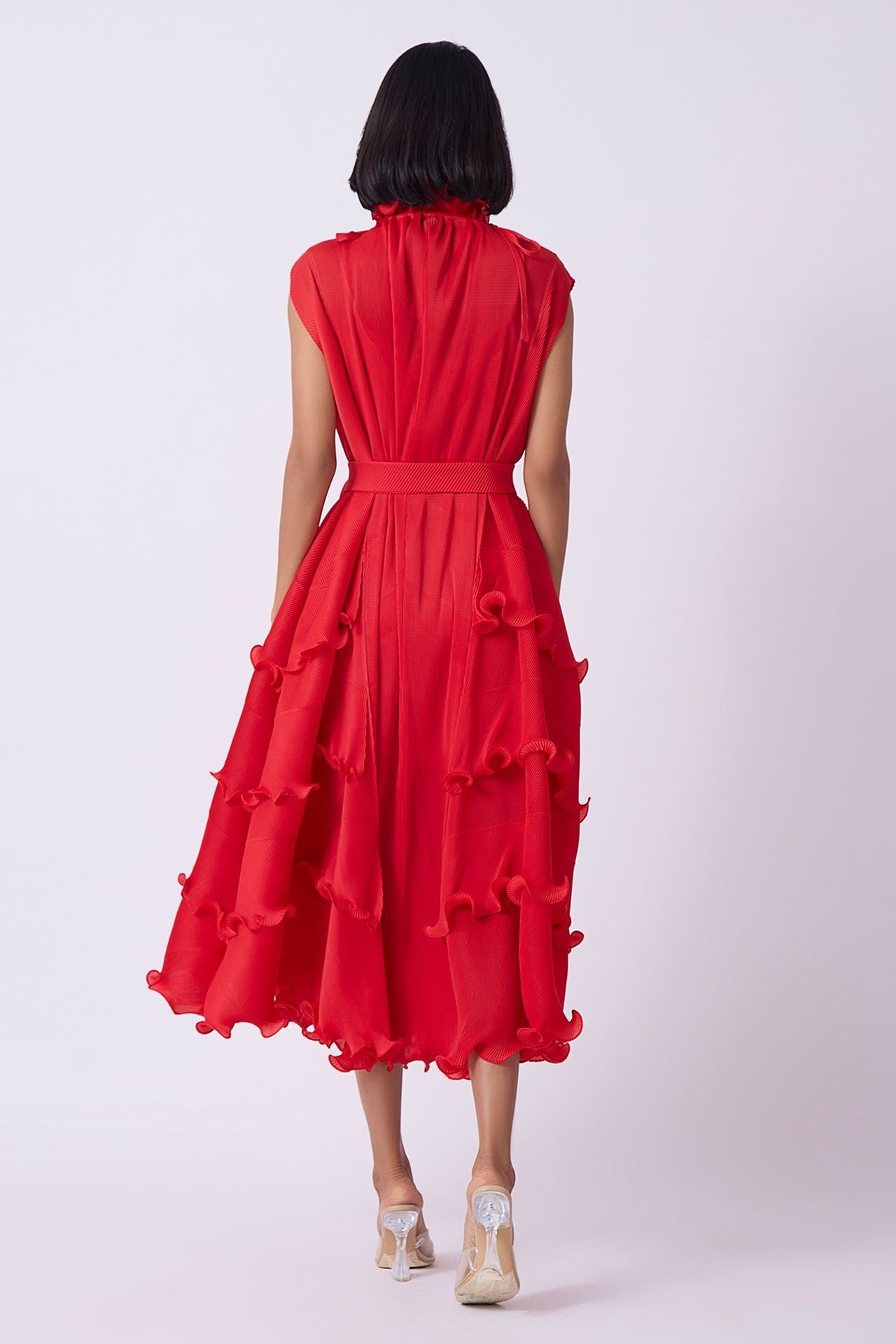 Plus Size African Women French Ruffle Edge Elegant Dress 16