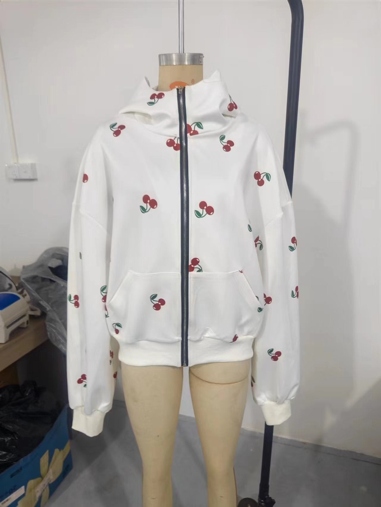 Women cherry print Hoodies 11