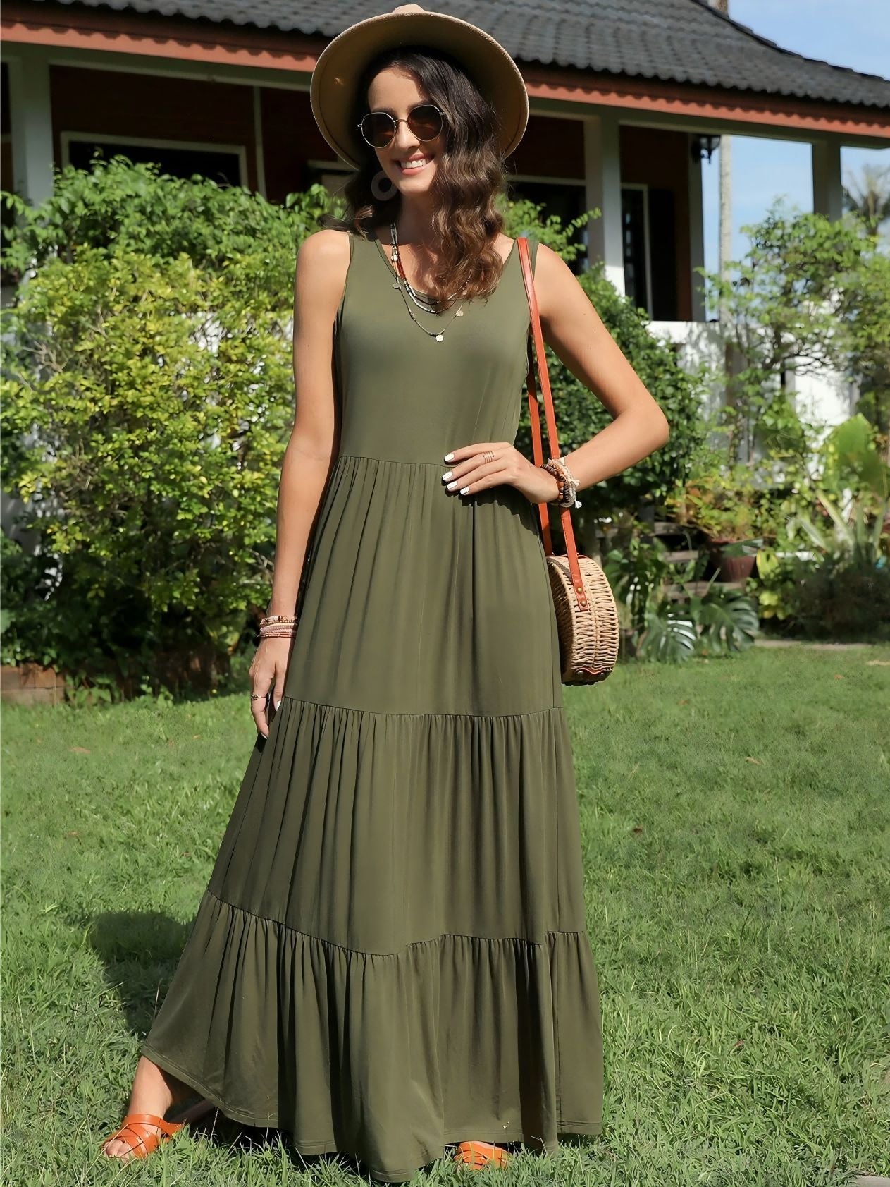 Women Solid Ruffle French Knitting Dress 5