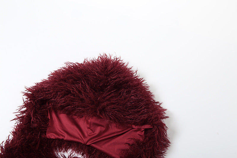 Women Fall Backless Hooded Top and Skirt Two-Piece Set 12