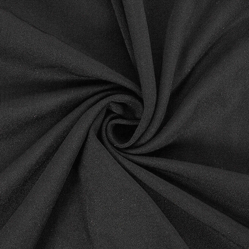 Women Solid Round Neck Short Sleeve Bodycon Dress 19