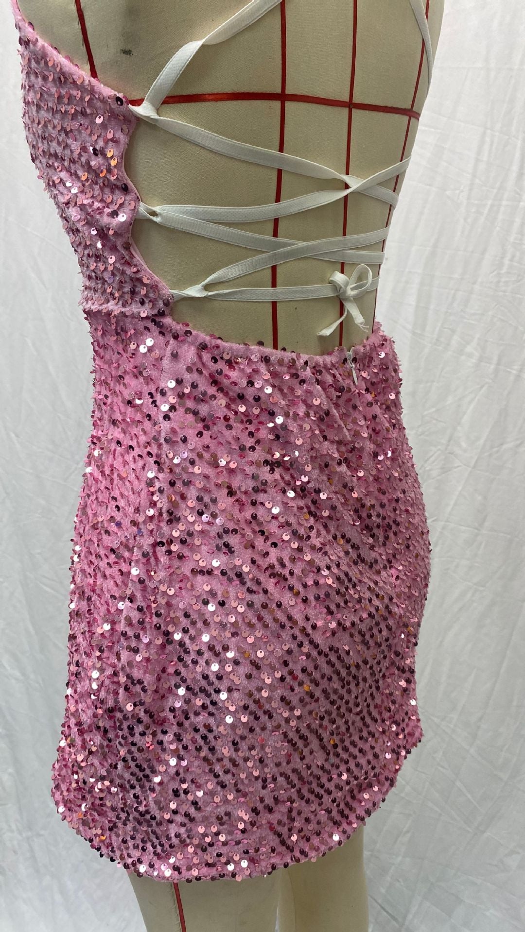 Women French Sequin Backless Bodycon Dress 28