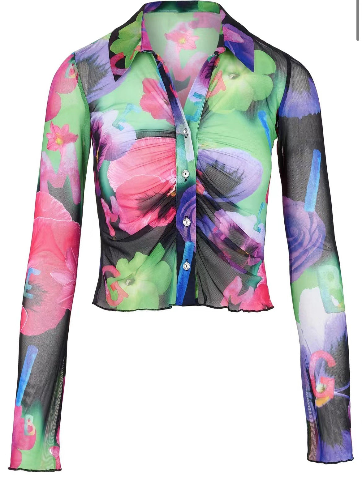 Women Sexy Double Layer Mesh Printed Two-Piece Set 6