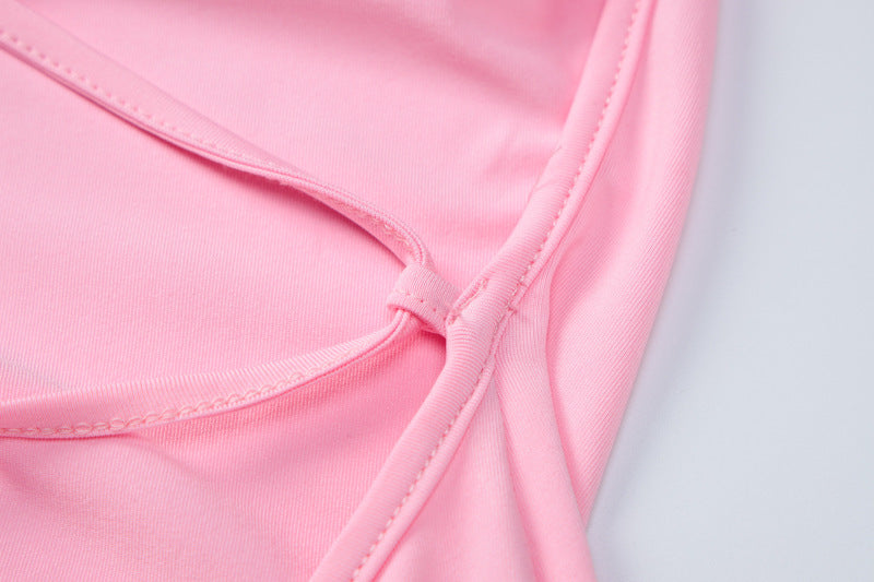 Women Lace-Up Backless Suspender Bodycon Dress 9