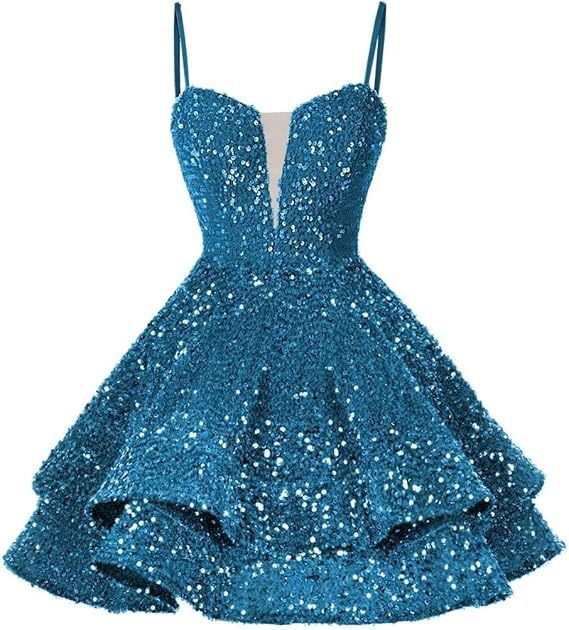 Women Sequined Strapless Sexy Prom Dress 18