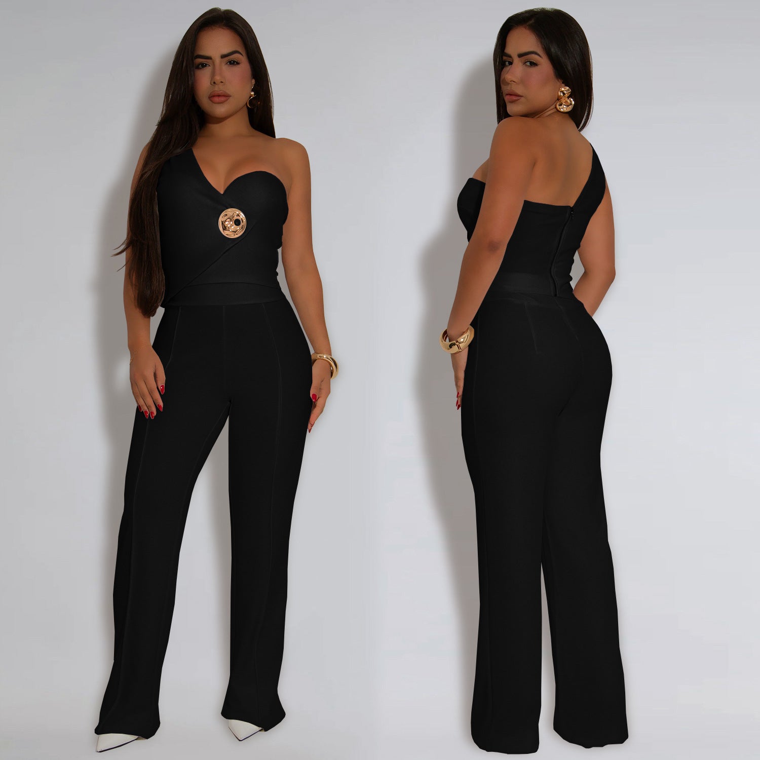 Women sleeveless top trousers two-piece set 5