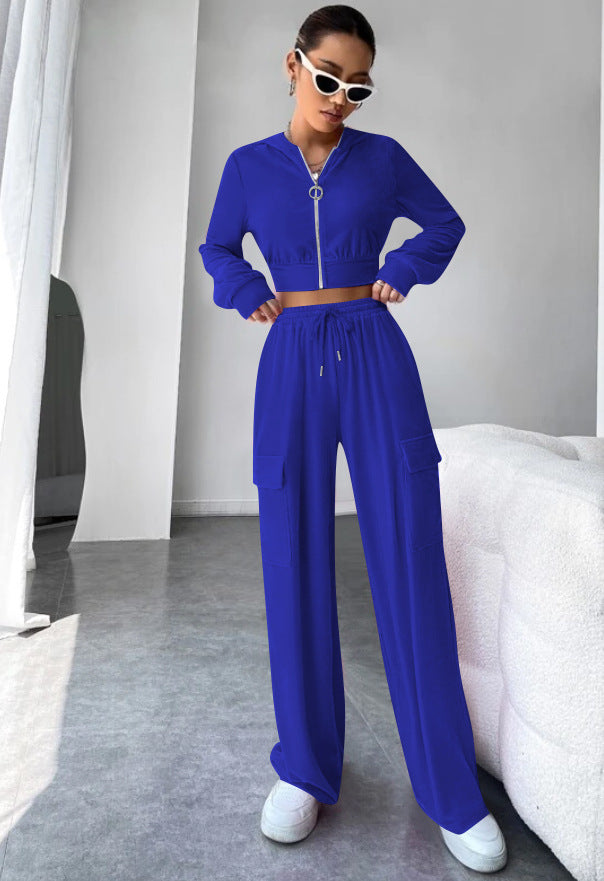 Women Velvet Hoodies and Pant Two-Piece Set 4