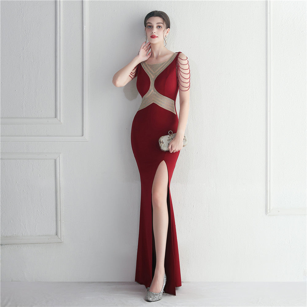 Beaded Gown Dinner Prom Long Evening Dress 10