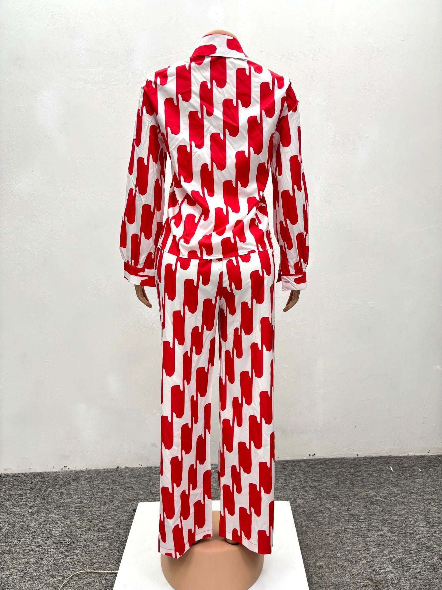 African Suit Women Loose Long Sleeve Shirt Trousers Women Autumn Casual Two-Piece Set 10