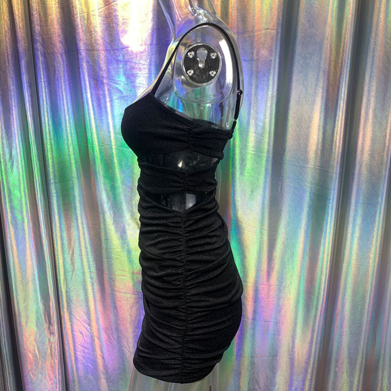 Women'S Silver Silk Straps Sexy High Stretch Slim Cutout Low Back Dress For Women 16