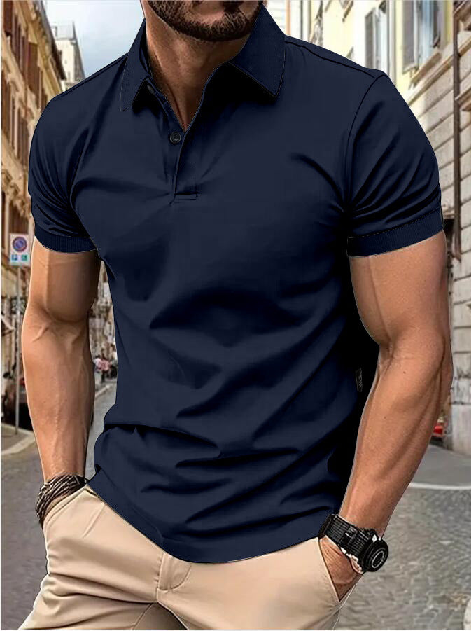 Men's summer solid short-sleeved Top 17