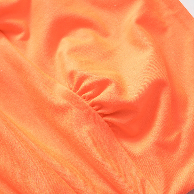 Women Pleated Skirt Solid Strapless Dress 26