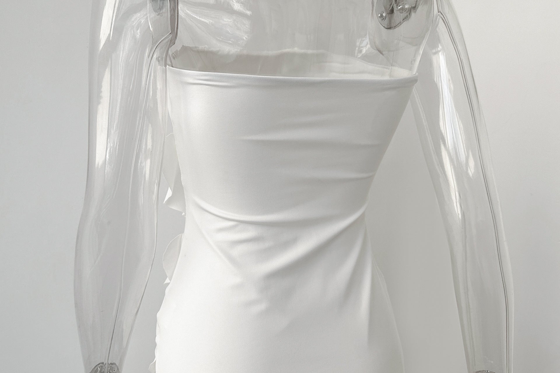 Women Summer Sexy Side Slit Irregular Bodycon Strapless Dress 11