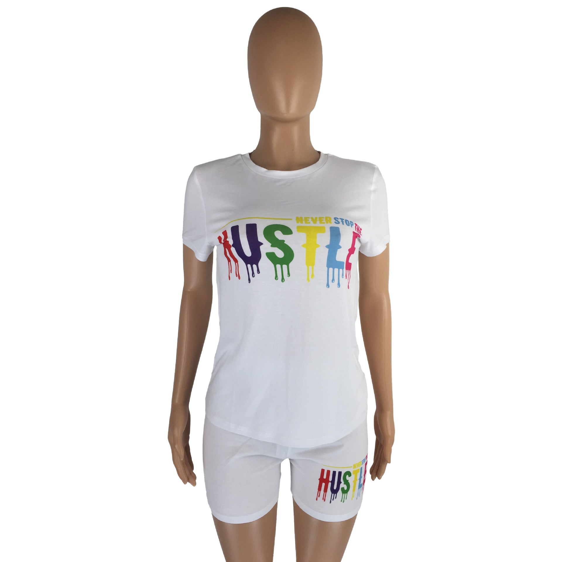 Women Casual Print Top + Shorts Two-Piece Set 16