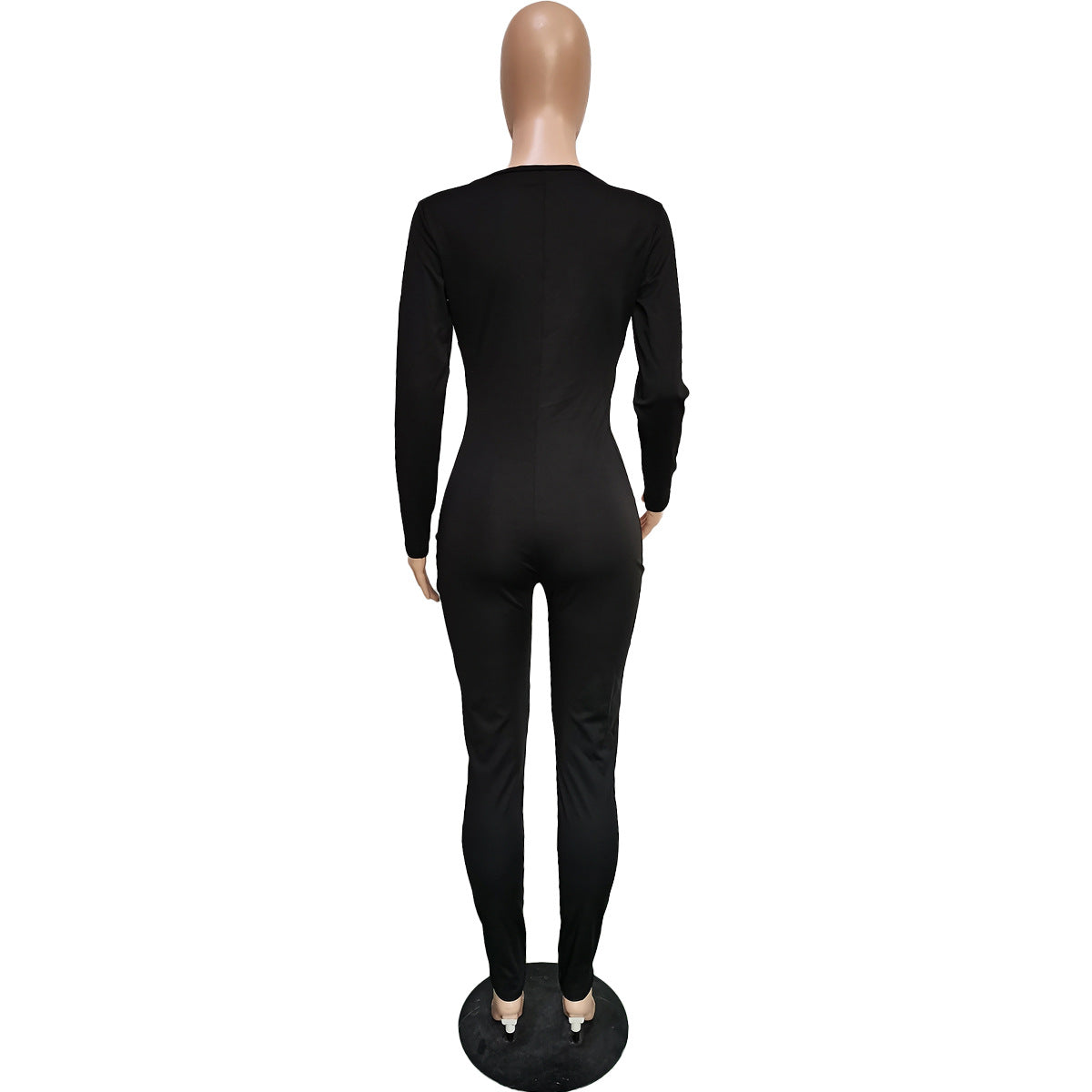 Women's Autumn Solid Color Lace-up Cutout Jumpsuit 22