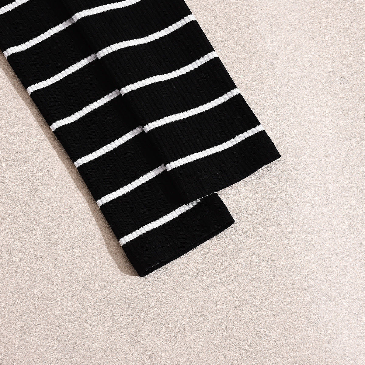 Women Fall/Winter Striped Off-Shoulder Crop Top and Skirt Two-Piece Set 9