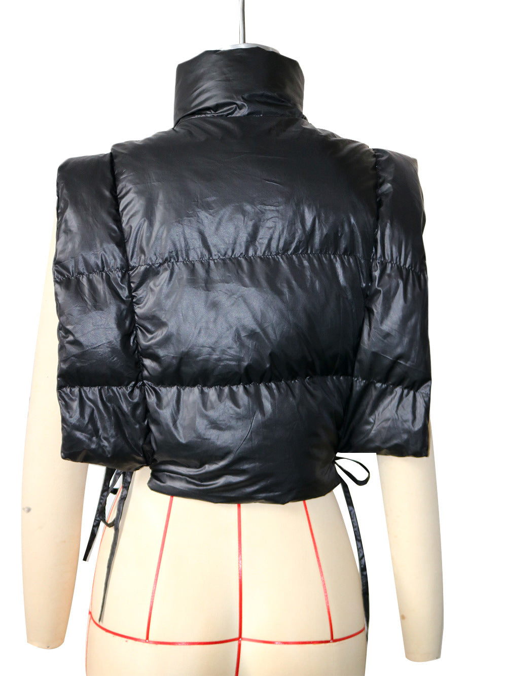 Women zippered padded vest 4