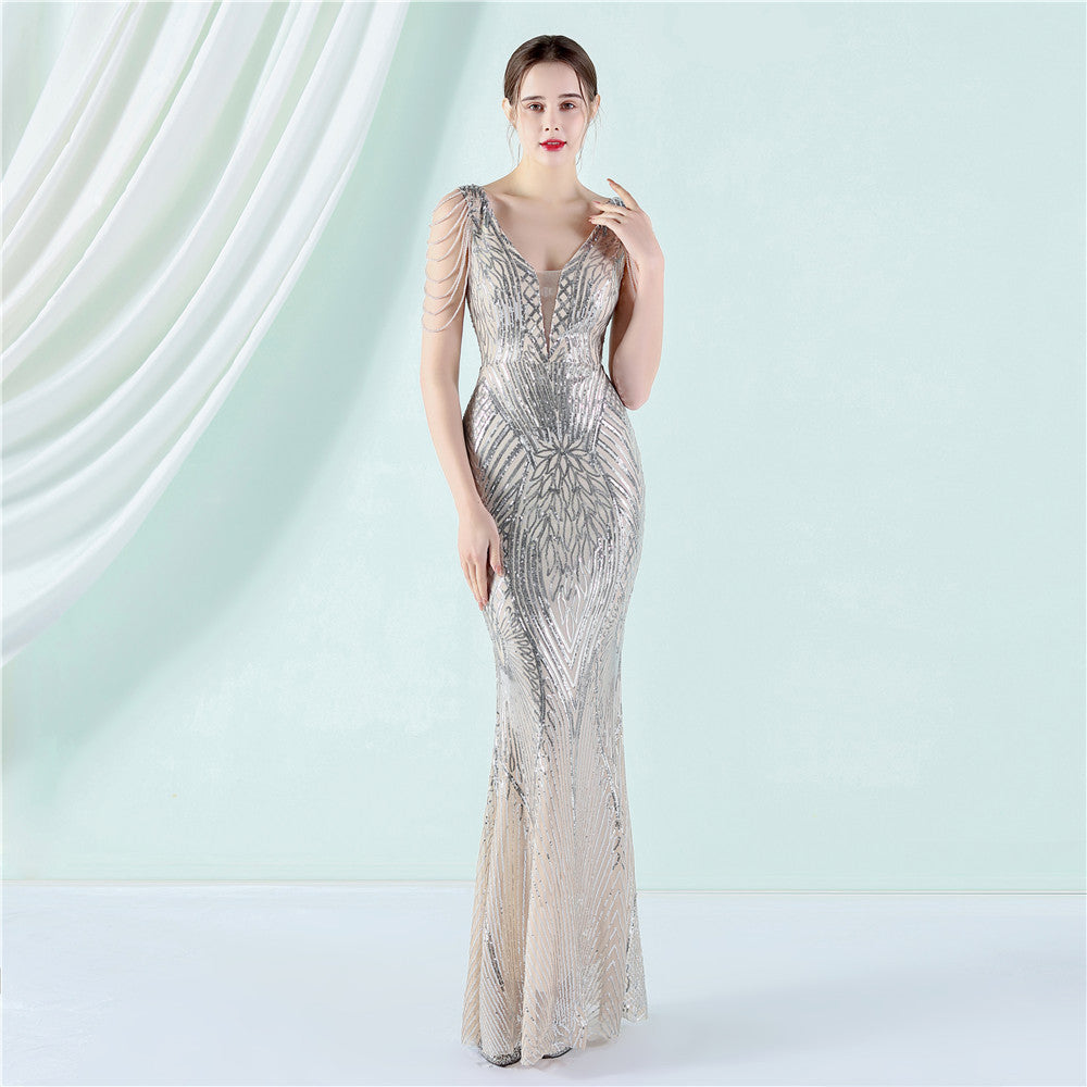 Long Sequins Plus Size Beauty Formal Party Evening Dress 11