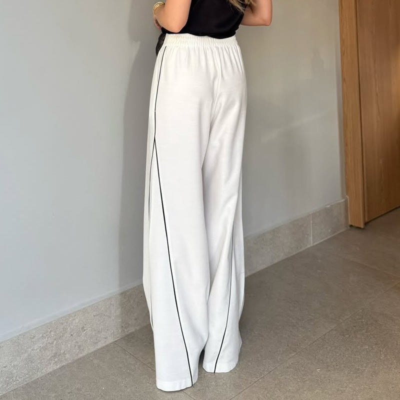 Spring Women's High Waist Casual Straight Pants 3