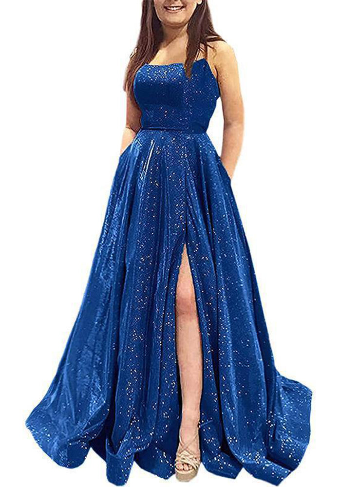 Spring Long Strap Glitter Formal Party Dress -（Processing time need 3-6 days）