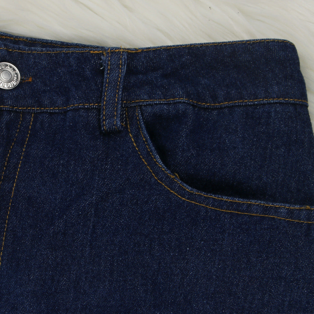 Sexy Women's Irregular Ripped Loose Denim Pants 16